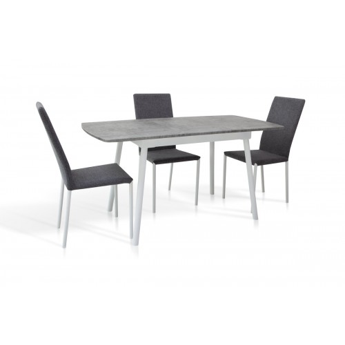 Стіл Соло 110(+35)*70 білий метал/мрамор світл Мікс меблі