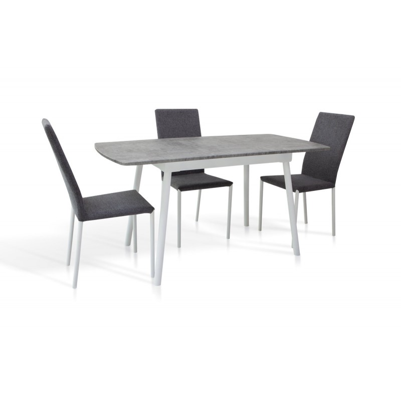 Стіл Соло 110(+35)*70 білий метал/мрамор світл Мікс меблі