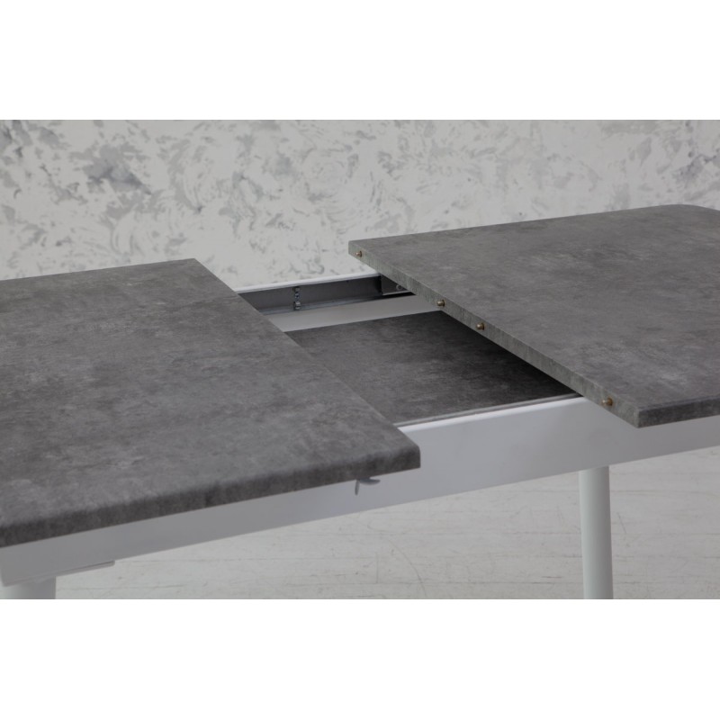 Стіл Соло 110(+35)*70 білий метал/мрамор світл Мікс меблі