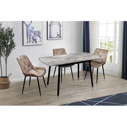 Стіл Соло 110(+35)*70 чорний метал/базальт Мікс меблі