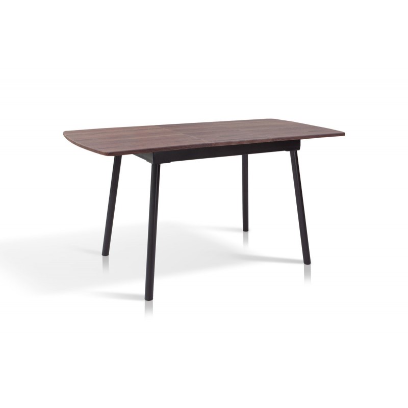 Стіл Соло 110(+35)*70 чорний метал/дуб ТК (горіх) Мікс меблі