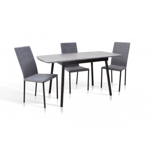 Стіл Соло 110(+35)*70 чорний метал/мрамор темн Мікс меблі