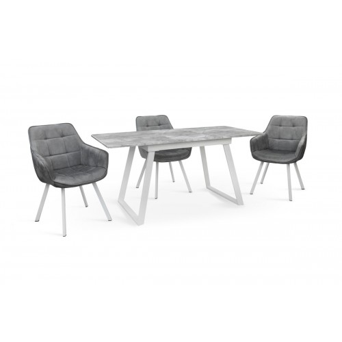 Стіл Тандем 120(+40)*75 білий метал/базальт Мікс меблі