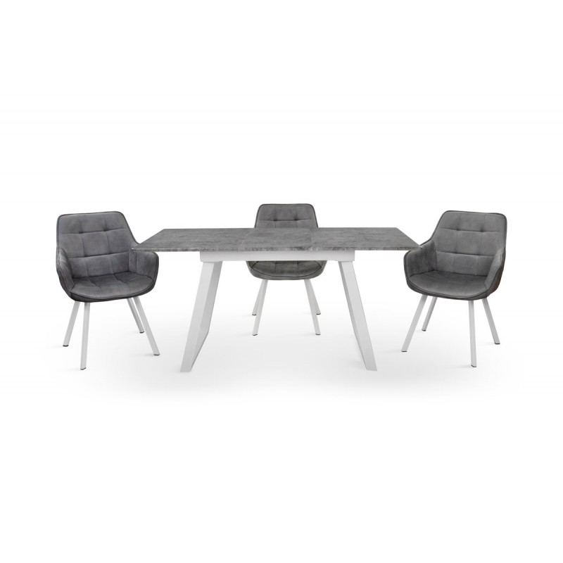 Стіл Тандем 120(+40)*75 білий метал/мрамор світл Мікс меблі