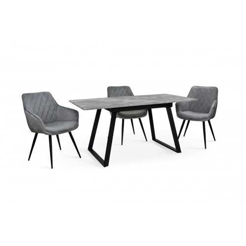 Стіл Тандем 120(+40)*75 чорний метал/базальт Мікс меблі