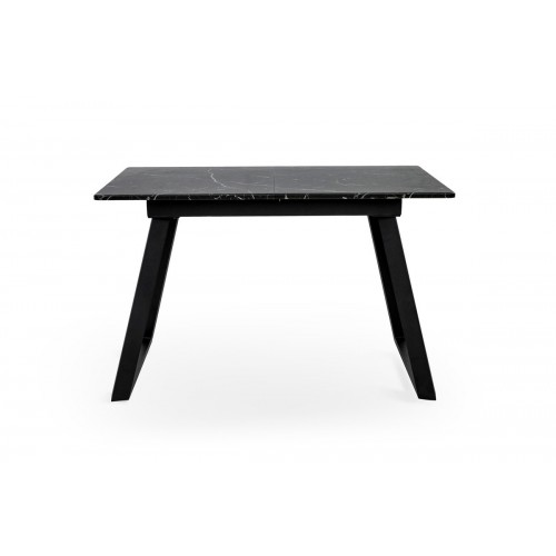 Стіл Тандем 120(+40)*75 чорний метал/мрамор чорн Мікс меблі