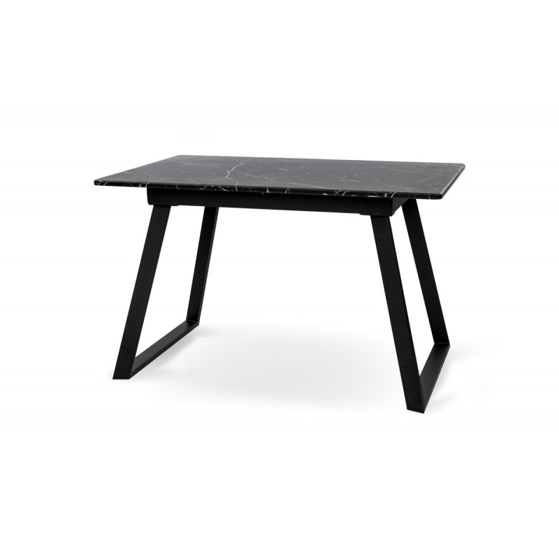 Стіл Тандем 120(+40)*75 чорний метал/мрамор чорн Мікс меблі