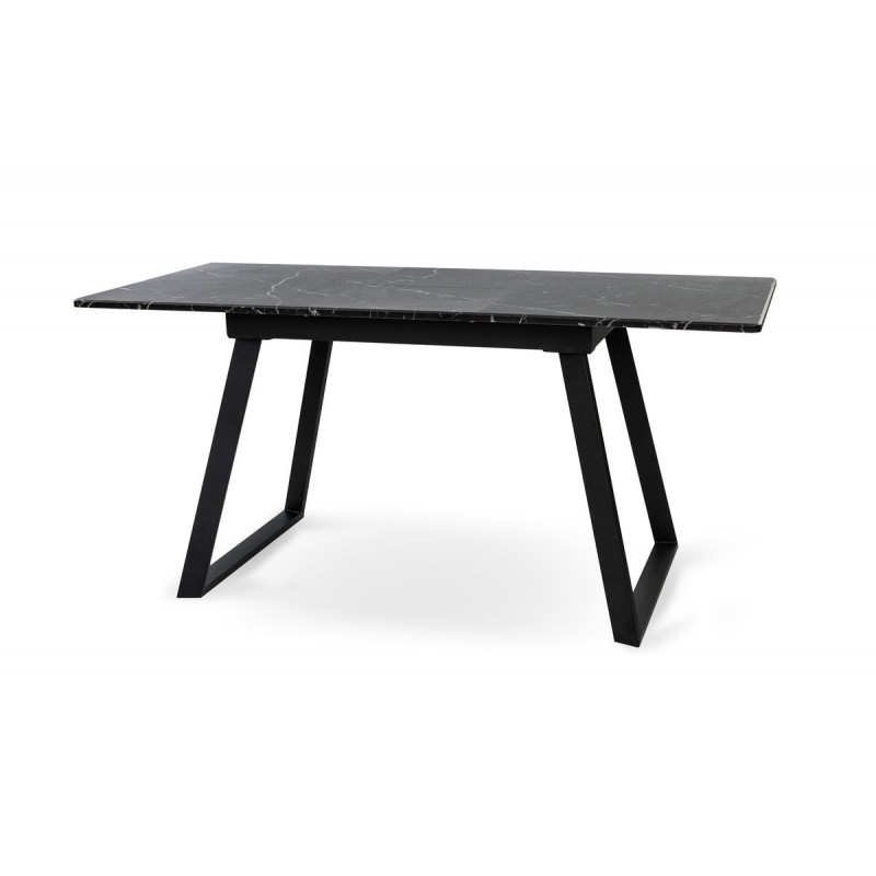 Стіл Тандем 120(+40)*75 чорний метал/мрамор чорн Мікс меблі