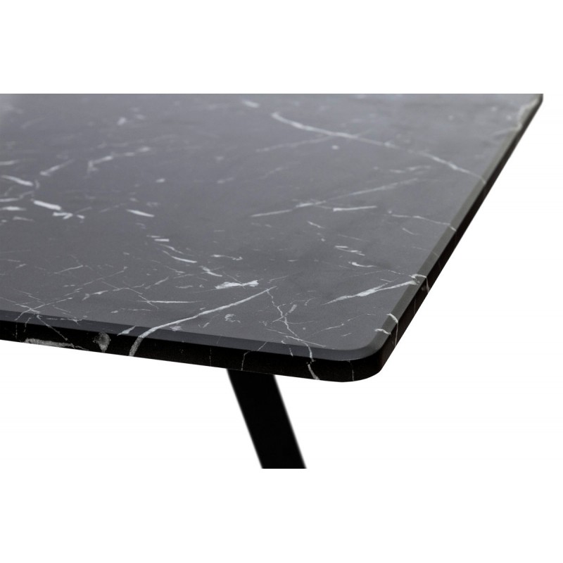 Стіл Тандем 120(+40)*75 чорний метал/мрамор чорн Мікс меблі