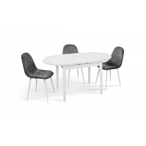 Стіл Тітан XS-1309, 110/140*75, білий/керам мрамор Мікс меблі