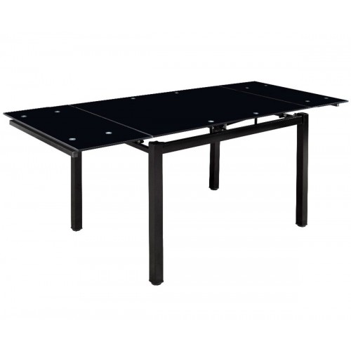 Стіл Венді XS-1025, 80/130*65, чорний (скло) Мікс меблі