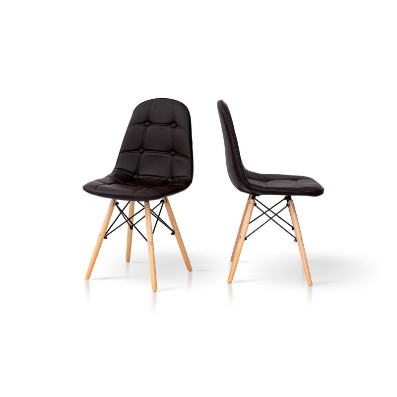 Стілець ДЖАСТІН, шкірзам темн. шоколад Мікс меблі