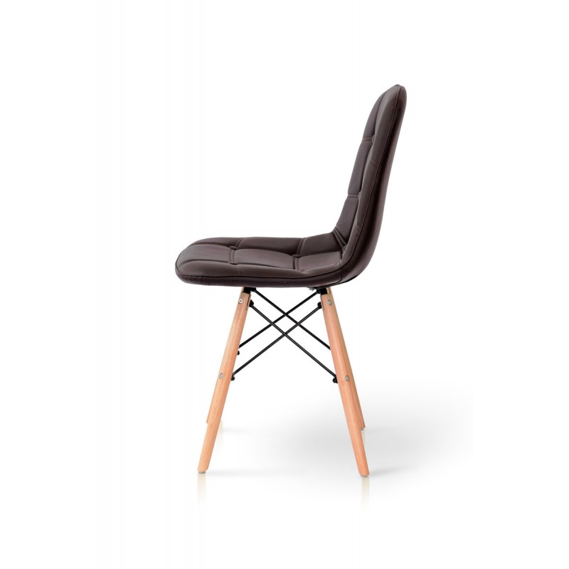 Стілець ДЖАСТІН, шкірзам темн. шоколад Мікс меблі