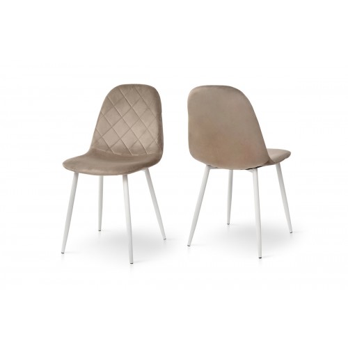 Стілець Ембер-L, білий/велюр бежевий Мікс меблі