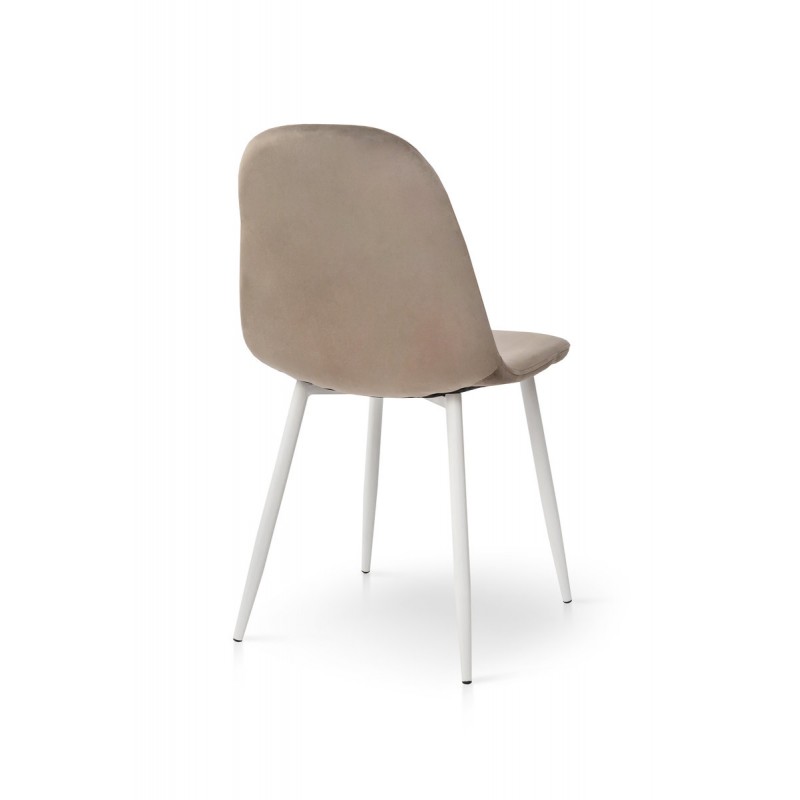 Стілець Ембер-L, білий/велюр бежевий Мікс меблі