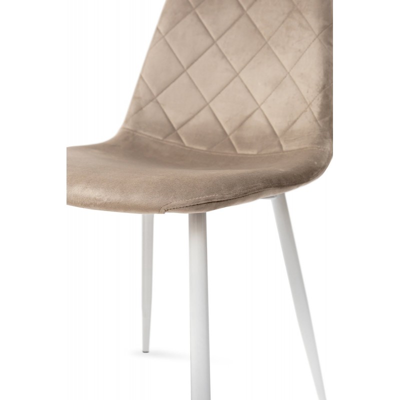 Стілець Ембер-L, білий/велюр бежевий Мікс меблі