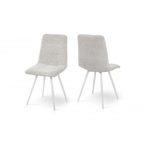 Стілець ФРЕШ (круглий) білий/букле бежева Мікс меблі