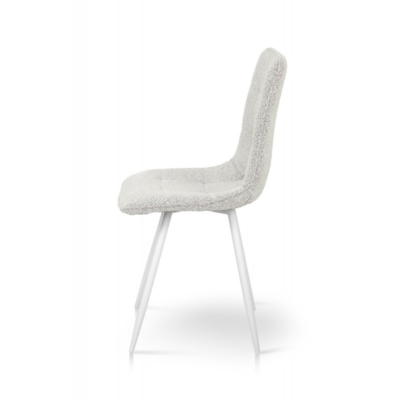 Стілець ФРЕШ (круглий) білий/букле бежева Мікс меблі