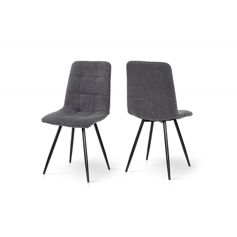 Стілець ФРЕШ (круглий) чорний/букле темно сіра Мікс меблі