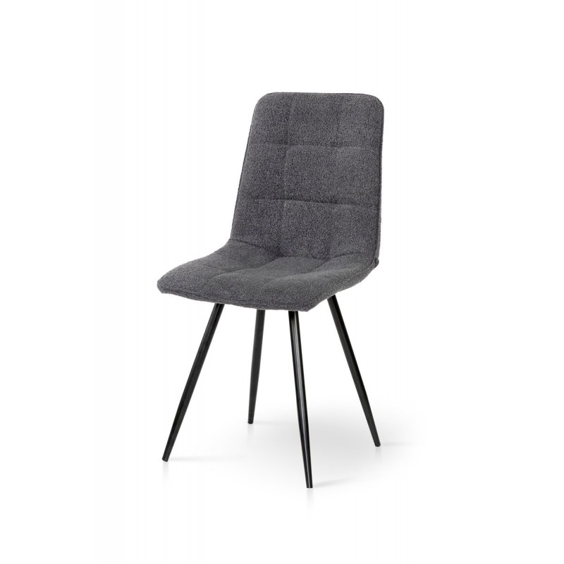Стілець ФРЕШ (круглий) чорний/букле темно сіра Мікс меблі