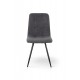 Стілець ФРЕШ (круглий) чорний/букле темно сіра Мікс меблі