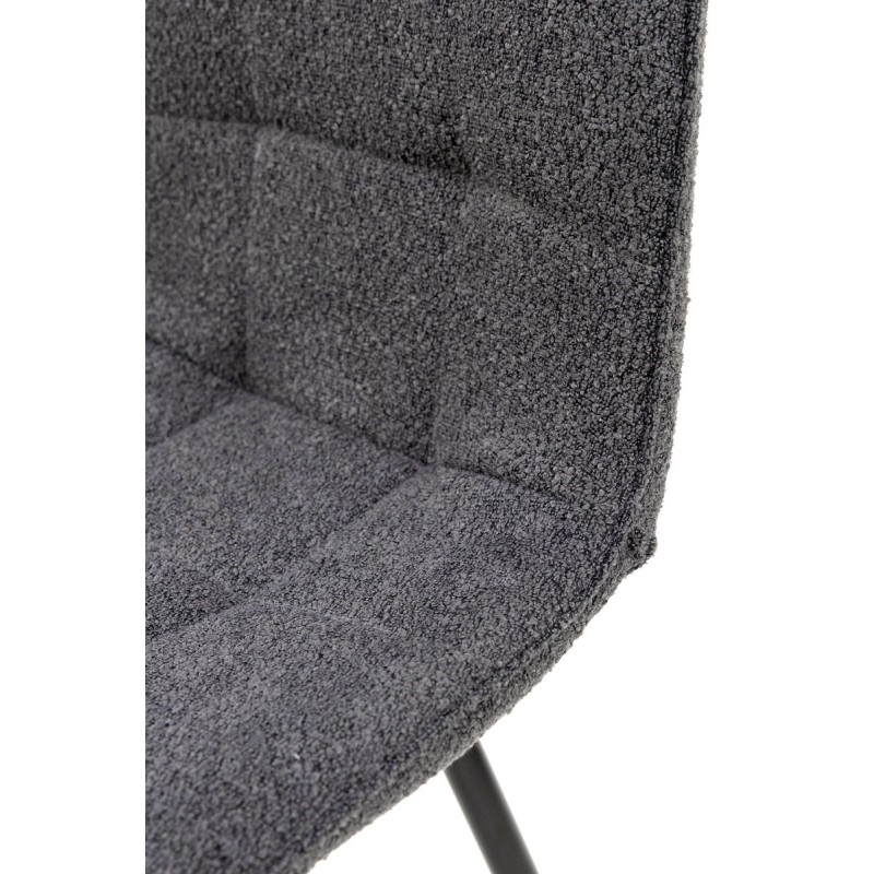 Стілець ФРЕШ (круглий) чорний/букле темно сіра Мікс меблі