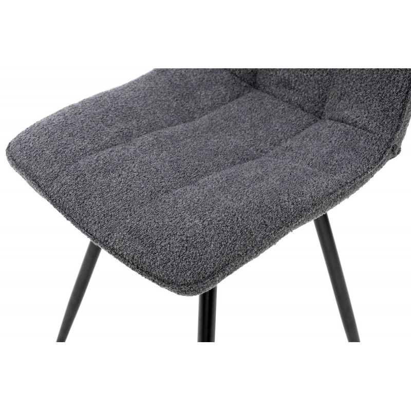 Стілець ФРЕШ (круглий) чорний/букле темно сіра Мікс меблі