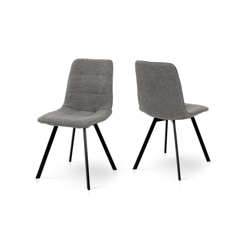 Стілець ФРЕШ (квадрат) чорний/букле сірий Мікс меблі