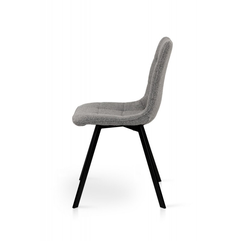 Стілець ФРЕШ (квадрат) чорний/букле сірий Мікс меблі