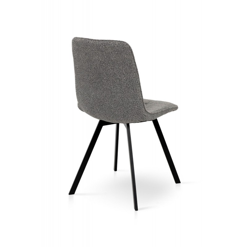 Стілець ФРЕШ (квадрат) чорний/букле сірий Мікс меблі