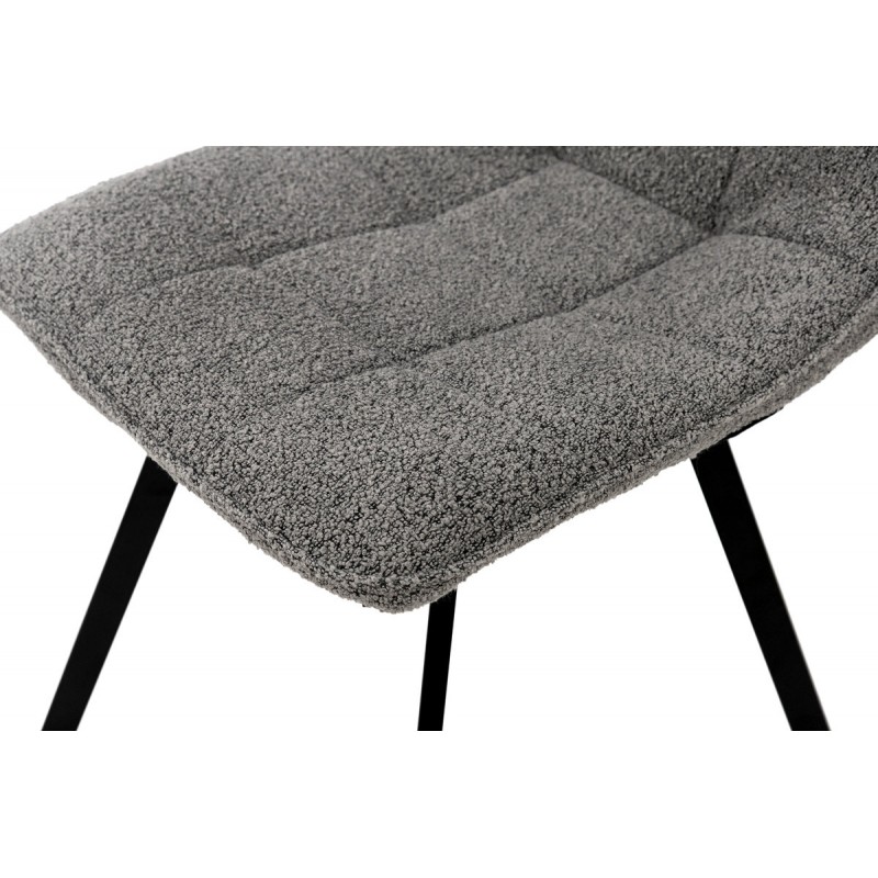 Стілець ФРЕШ (квадрат) чорний/букле сірий Мікс меблі