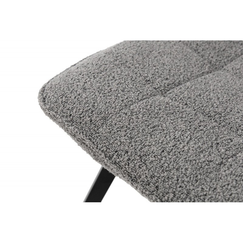 Стілець ФРЕШ (квадрат) чорний/букле сірий Мікс меблі