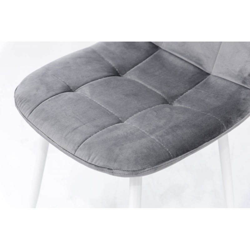 Стілець Квест, білий /велюр світло-сірий Мікс меблі