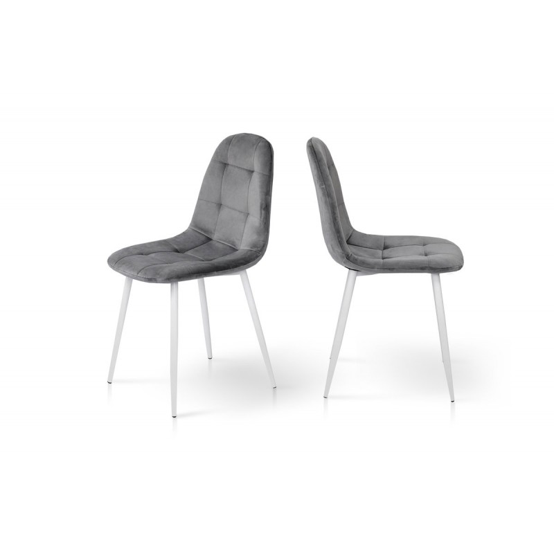 Стілець Квест, білий /велюр світло-сірий Мікс меблі