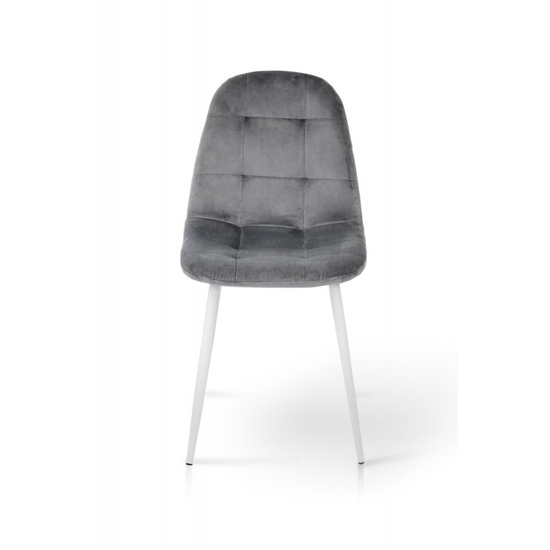 Стілець Квест, білий /велюр світло-сірий Мікс меблі