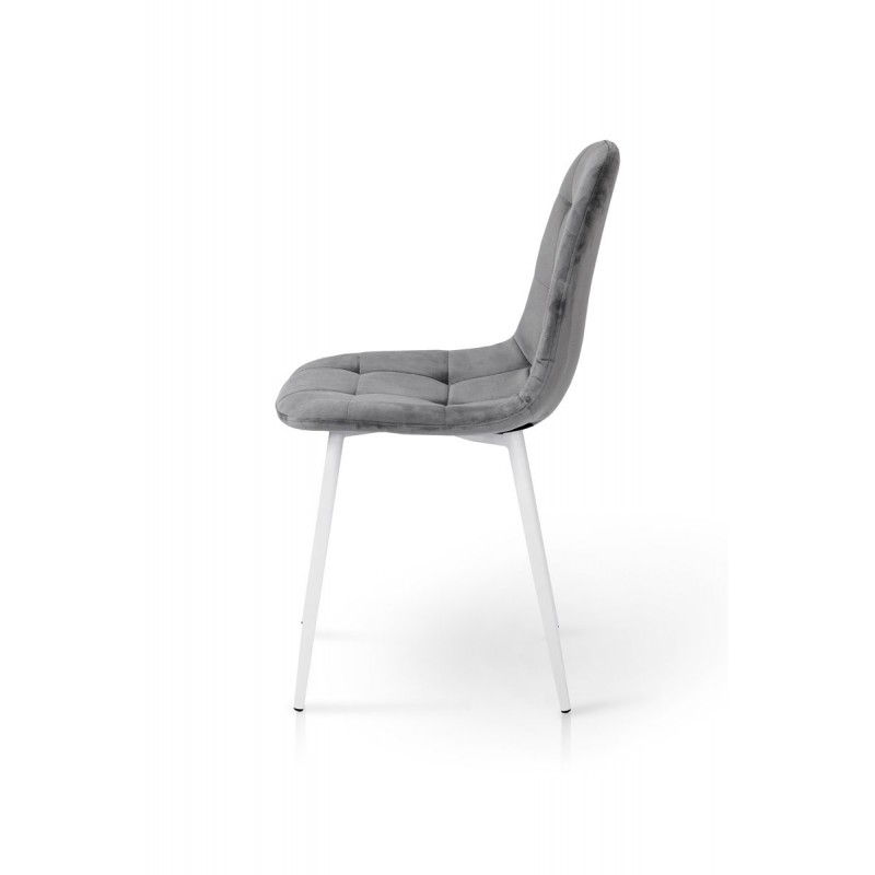 Стілець Квест, білий /велюр світло-сірий Мікс меблі