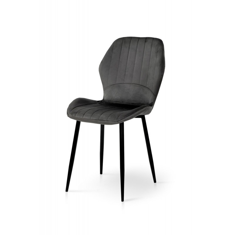 Стілець Леон чорний/велюр попелястий Мікс меблі