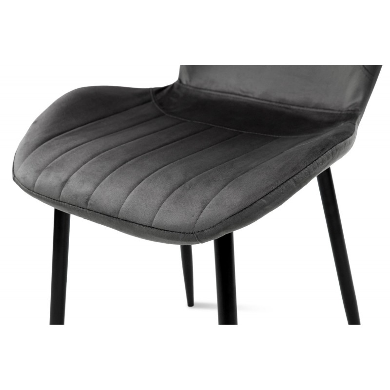 Стілець Леон чорний/велюр попелястий Мікс меблі