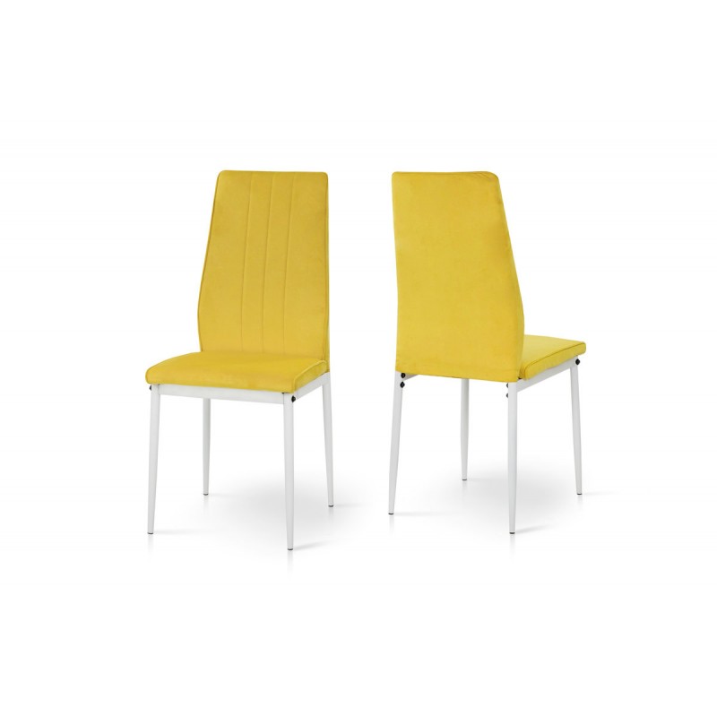 Стілець Річь, білий/велюр жовтий Мікс меблі