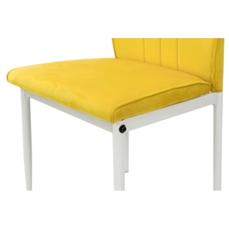 Стілець Річь, білий/велюр жовтий Мікс меблі