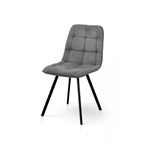 Стілець Софт, метал чорний/ тканина світло сіра Мікс меблі