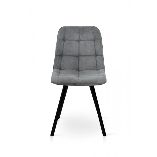 Стілець Софт, метал чорний/ тканина темно сіра Мікс меблі