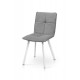 Стілець Тетріс, метал білий/ тканина світло сіра Мікс меблі