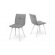 Стілець Тетріс, метал білий/ тканина світло сіра Мікс меблі