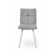Стілець Тетріс, метал білий/ тканина світло сіра Мікс меблі