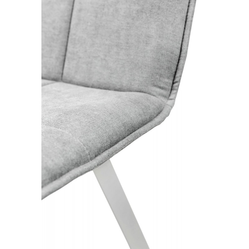 Стілець Тетріс, метал білий/ тканина світло сіра Мікс меблі