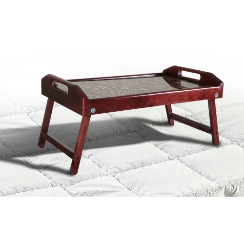 Столик для сніданку,скло кава, колір темн.горіх Мікс меблі