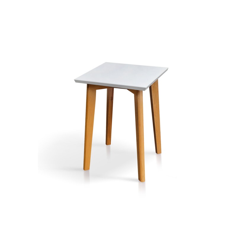 Табурет Міраж каркас натур/кришка біла Мікс меблі