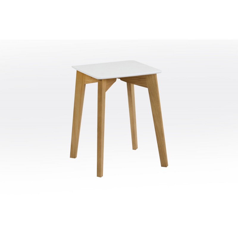 Табурет Сінгл каркас дуб/кришка біла Мікс меблі