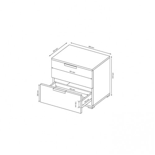 Приліжкова тумба 2шх. Асті AS-54-WB МіроМарк
